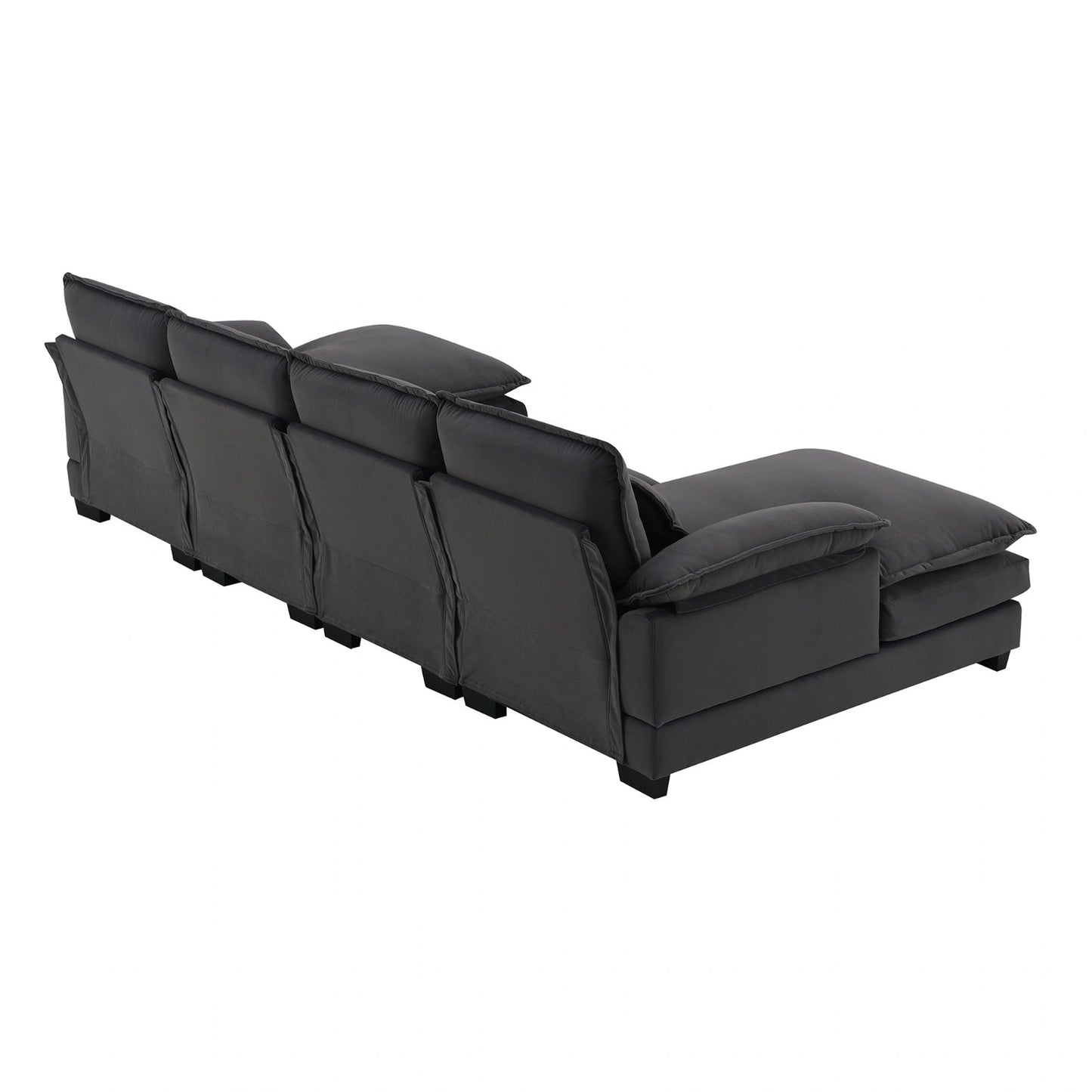 New Modern U-shaped Sectional Sofa, 6-Seat With Waist Pillows 109.8 55.9