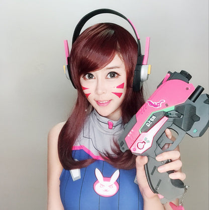 D.va DVA سونغهانا الكستناء شعر مستعار تأثيري