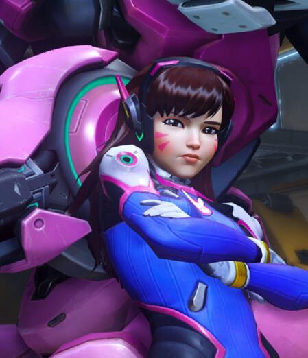 D.va DVA سونغهانا الكستناء شعر مستعار تأثيري