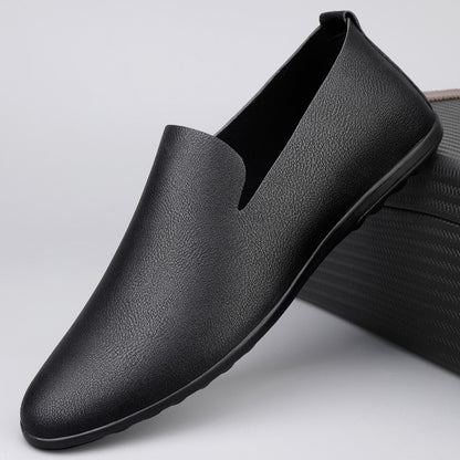 Men's Casual Leather Shoes Fashion Soft Gommino Low Top