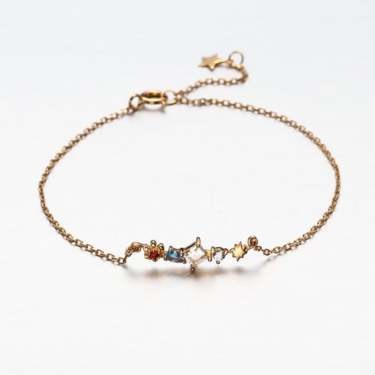 Sterling Silver 14K Gold Plated Zircon Bracelet