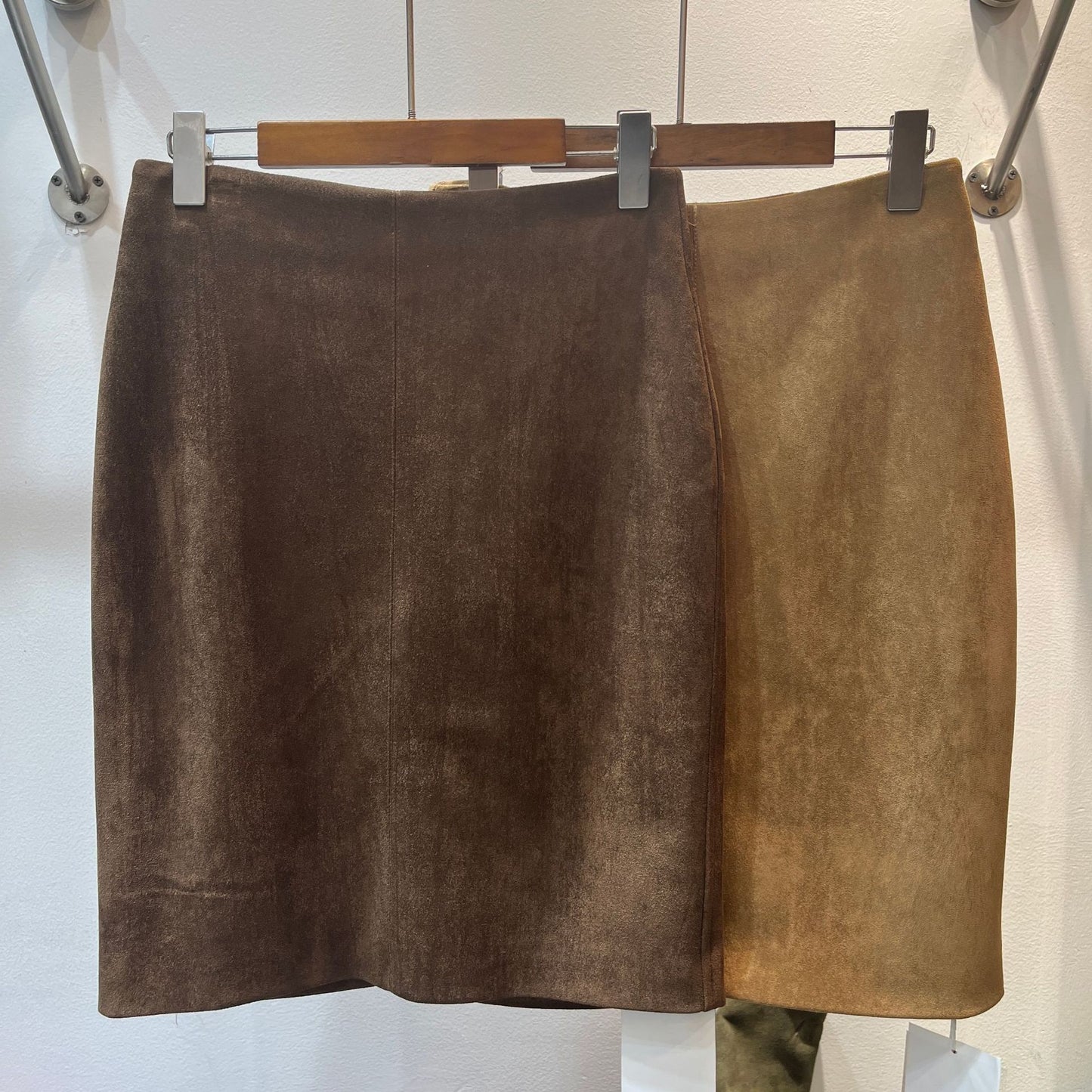 Women's Fashionable All-match High Waist Slimming Suede Textured Skirt
