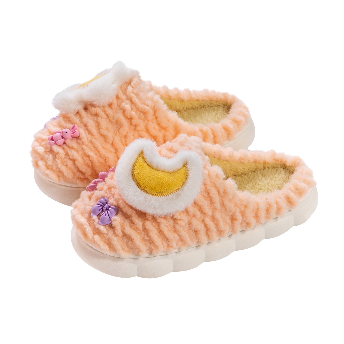 New Women's Cartoon Extra Thick Fleece-lined Home Cotton Slippers