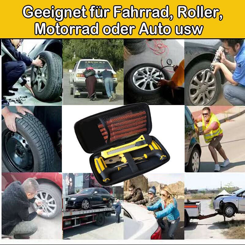 27 Tlg Auto Reifenreparatur Set Kfz PKW Reifen Flickzeug Pannneset Flicken Satz 