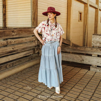 Low Waist Distressed Vacation Style Cake All-matching Jeans Skirt