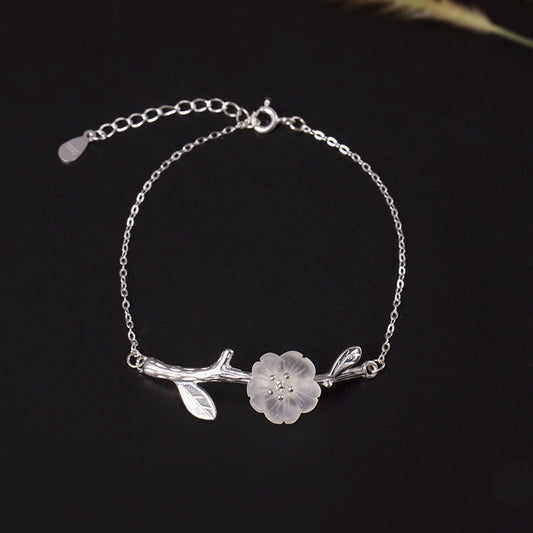 Beautiful natural crystal plum bracelet