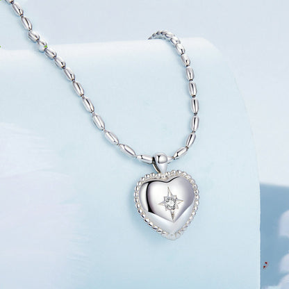 Love Necklace Men And Women Personality Sweet Cool Wind S925 Silver Clavicle Chain