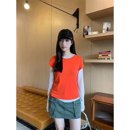 Summer Workwear Low Waist Skirt Women's Pocket Skirt