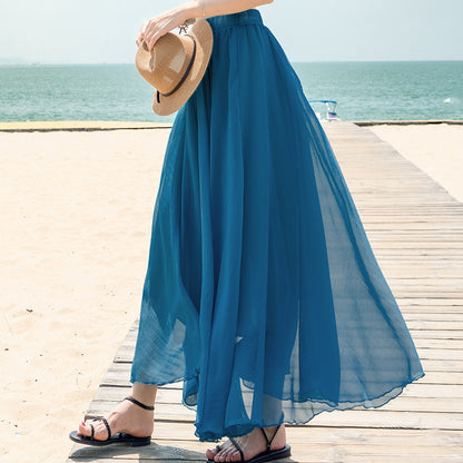 Chiffon Skirt Large Swing Skirt Vacation Beach Dress Fairy Dress