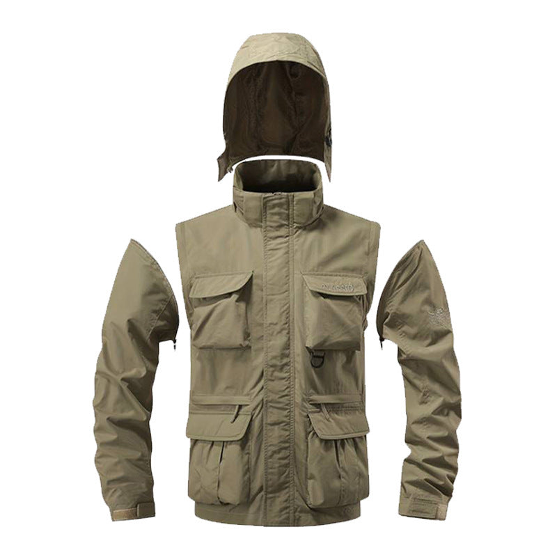 Outdoor Windproof Shell Loose Casual Multi-pocket Workwear Jacket