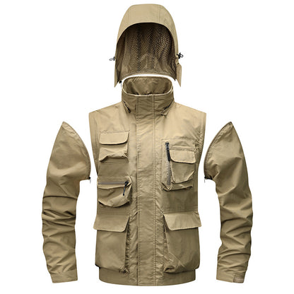 Outdoor Windproof Shell Loose Casual Multi-pocket Workwear Jacket