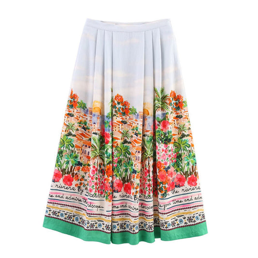 New Summer Ethnic Print Skirt