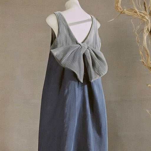 Hall Air Bow Blue Vest Dress