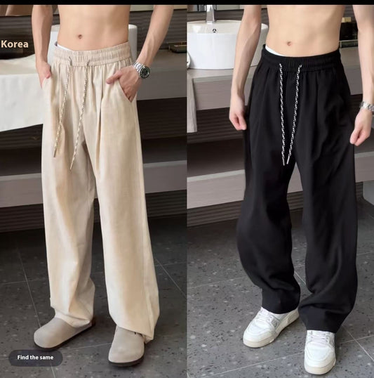 Men's American-style Ice Silk Linen Pants