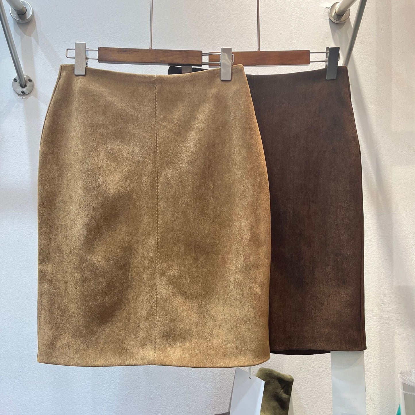 Women's Fashionable All-match High Waist Slimming Suede Textured Skirt