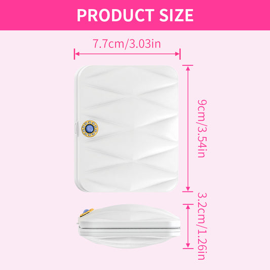 Portable Square Diamond Grid White Makeup Mirror