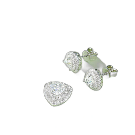 1 Karat Moissanite Special-shaped Rings Ear Studs Necklace Three-piece Set