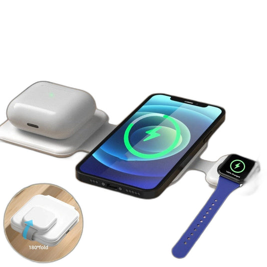 3 In 1 Magnetic Foldable Wireless Charger Charging Station Multi-device Folding Cell Phone Wireless Charger Gadgets