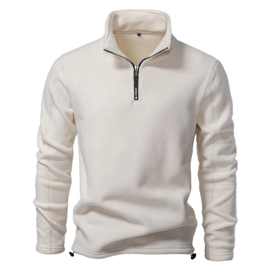 Men's Autumn And Winter New Stand Collar Half Zip Long-sleeved Sweater