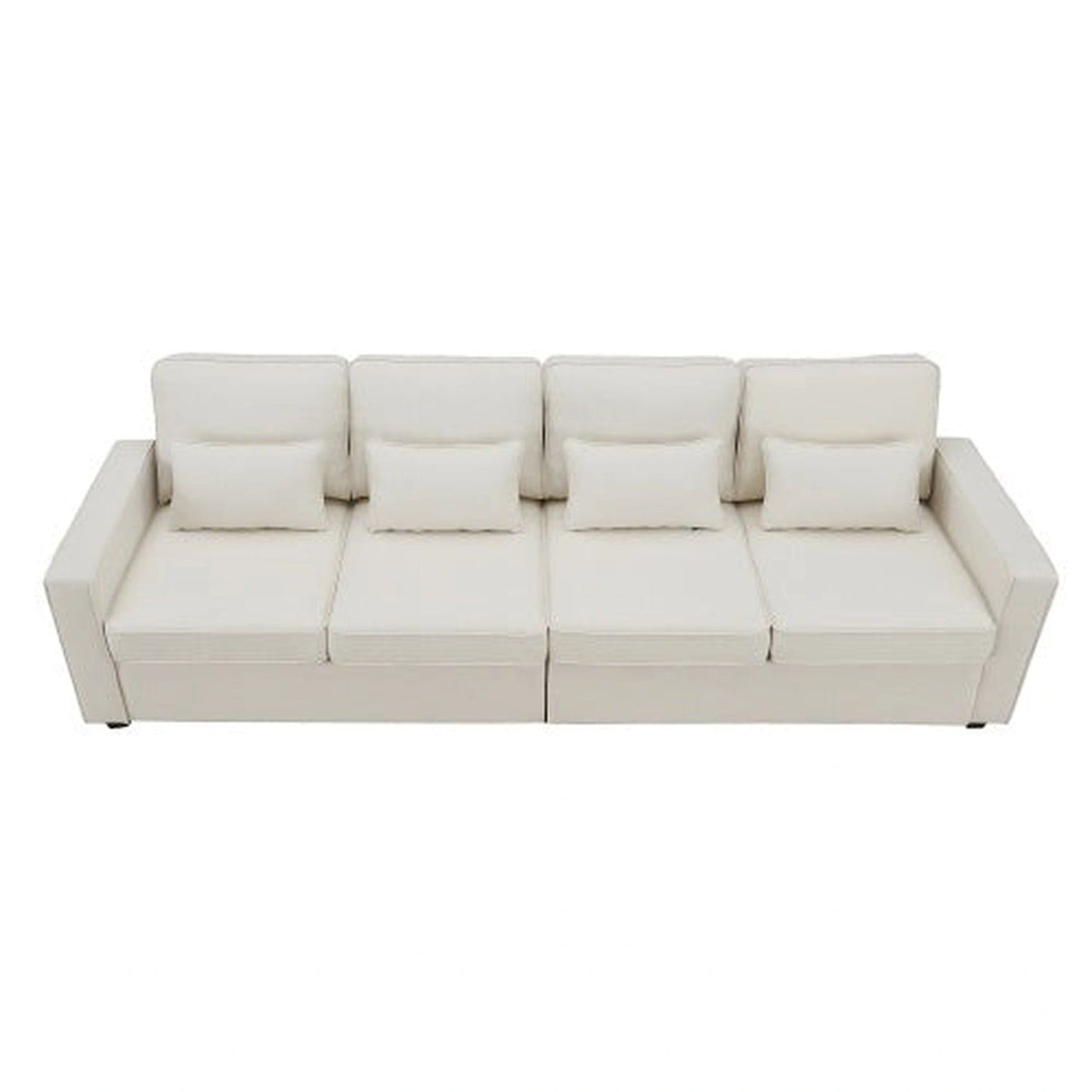 Seater Modern Linen Fabric Sofa With Armrest Pockets And 4 Pillows,Minimalist Style Couch For Living Room, Apartment, Office,3 Colors