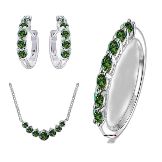 4.5 Karat Moissanite Suit Sterling Silver Jewelry Suit