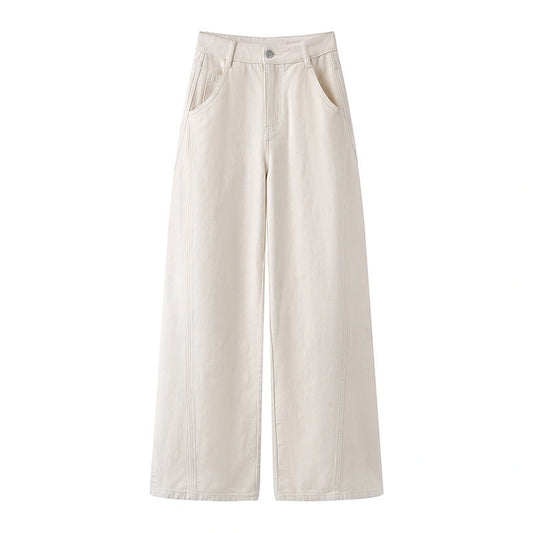 Spring And Autumn New High Waist Slimming And Straight Jeans For Women