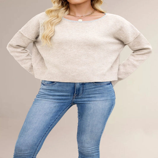 Round Neck Multicolor Knitwear Loose Sweater