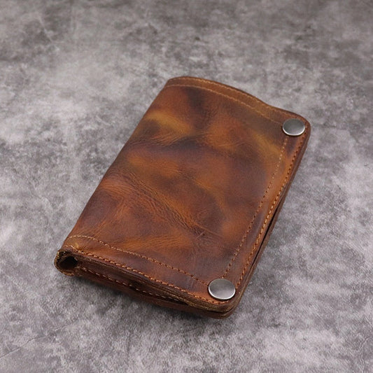 First Layer Skeleton-skin Wallet Retro European American Style Men's Long Type Multiple Card Slots Multi-functional Wallet Card Holder Male Factory Wholesale