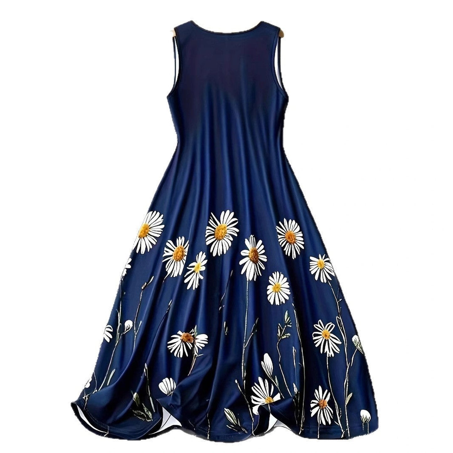 Fashion Printed Sleeveless Vest Dress