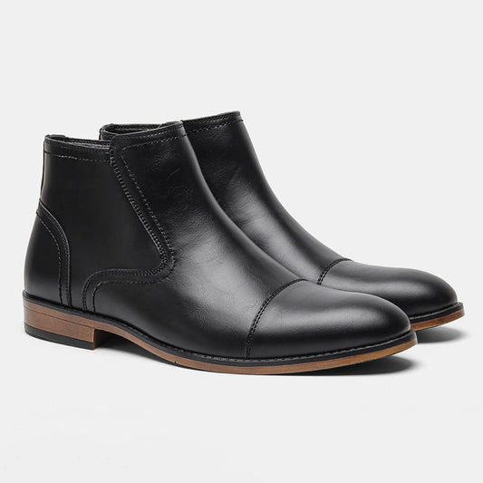 Plus Size Men's Chelsea Boots Inside Zipper Leather Boots