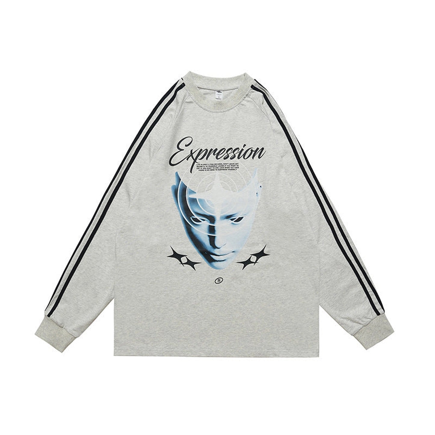 Heavy Pure Cotton Portrait Letter Printed Loose Long Sleeves