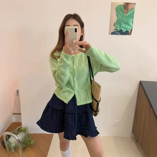 Hollow Sun Protection Sweater Women's Overall Spring Sling Outer Tops
