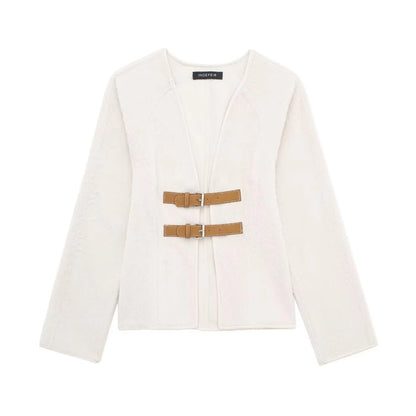 Fashionable Women's New Soft Coat With Strap