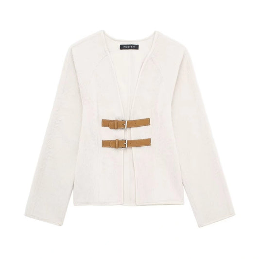 Fashionable Women's New Soft Coat With Strap