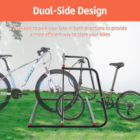 10-Bike Heavy-Duty Outdoor Bike Rack - Double-Sided Steel Storage Stand For Garages, Yards & Shops - Easy Assembly