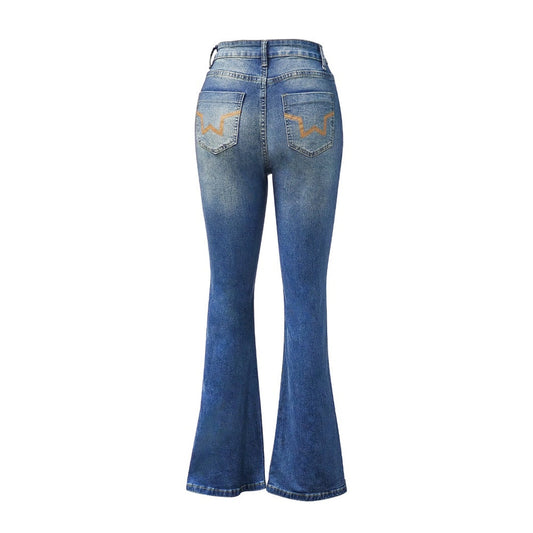 Women's High-Waist Heart Cut-out Jeans, Wide-Leg Full-Length Jeans With A Y2K Sweetheart Side Cut-out, Vintage-Wash Denim For All Seasons Forbidden Platform - Temu