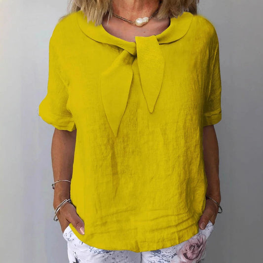 Women's Cotton And Linen Solid Color Outerwear Top