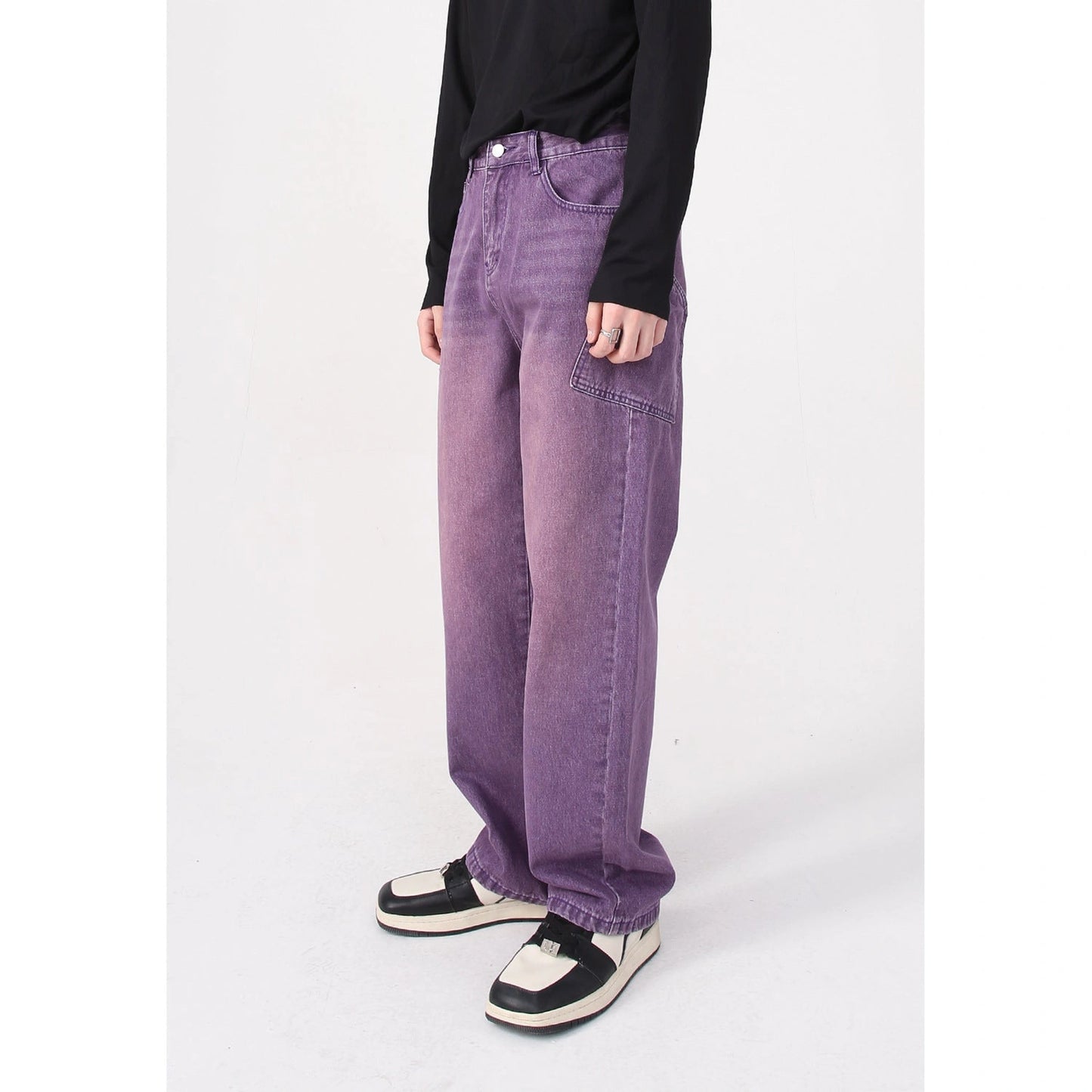 Personalized Pocket Korean Fashion Type Loose Straight Hip Hop