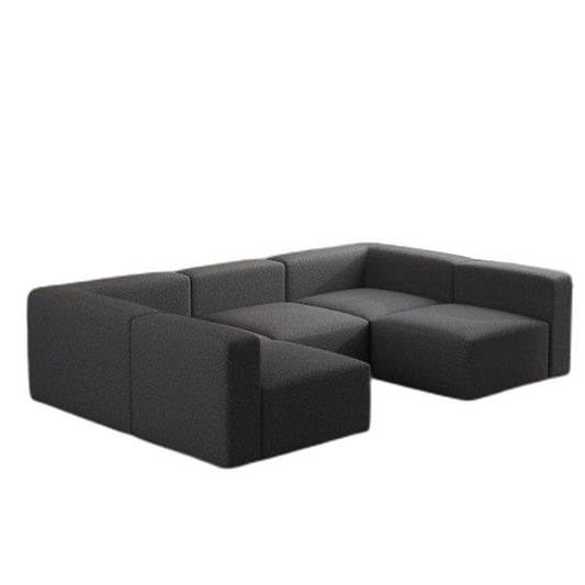 104.3270.86 Modular Sectional Sofa Sleeper Couch, Sectional Sofa With Chaise And Ottoman, Convertible U Shaped Modular Sofa Set. Compressed Sponge, Dark Grey