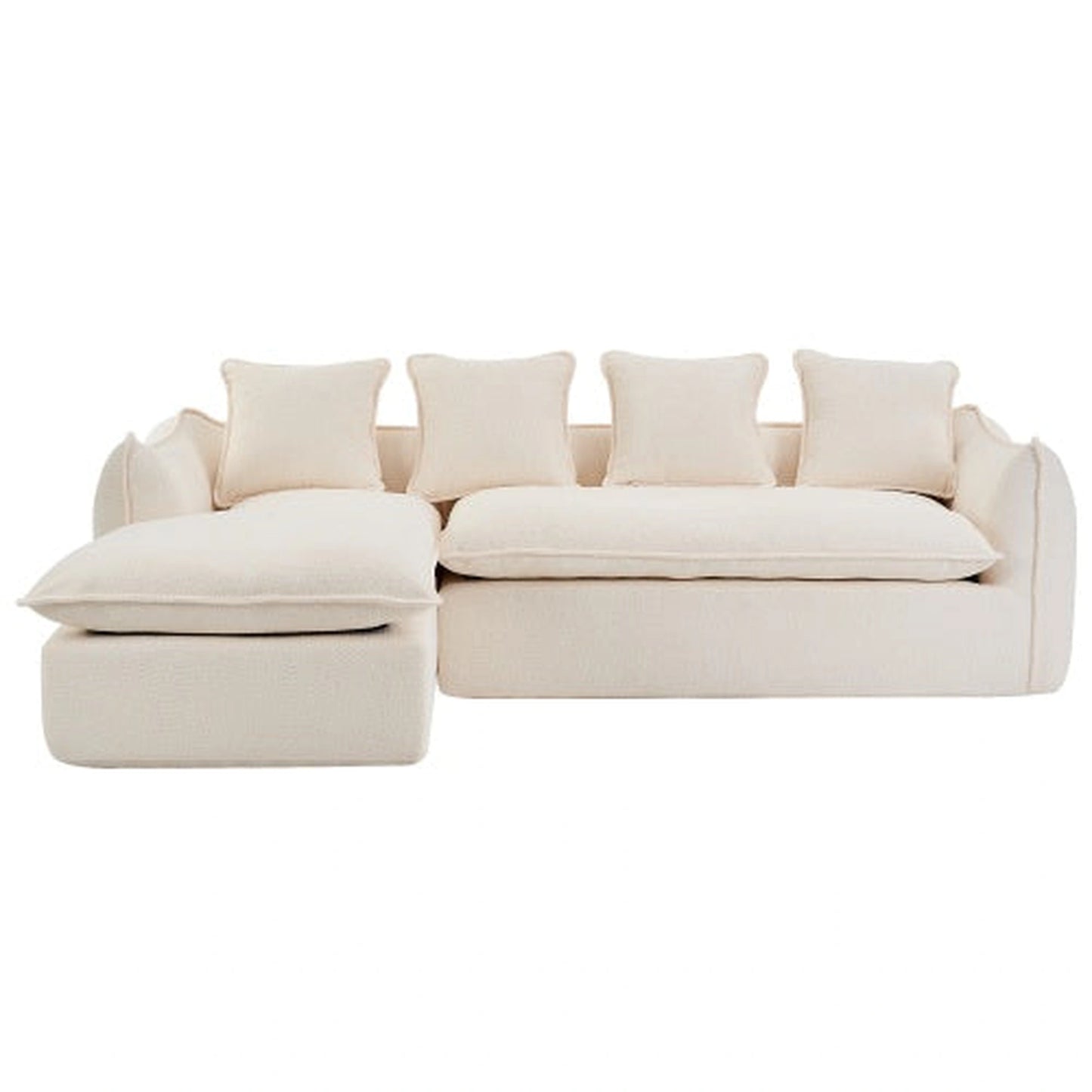 VIDEO Provided Sofa Deep Seat Sofa 3 Seater For Living Room Oversized Comfy Sofa L-Shape Sofa Couch With Chaise Home Furniture Sleeper Sectional Sofa For Apartment, Office Left Hand Facing