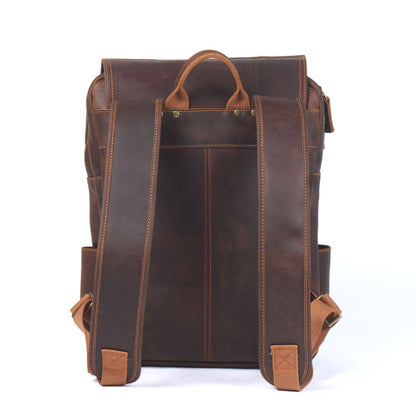 Vintage Large Capacity Crazy Horse Leather Backpack
