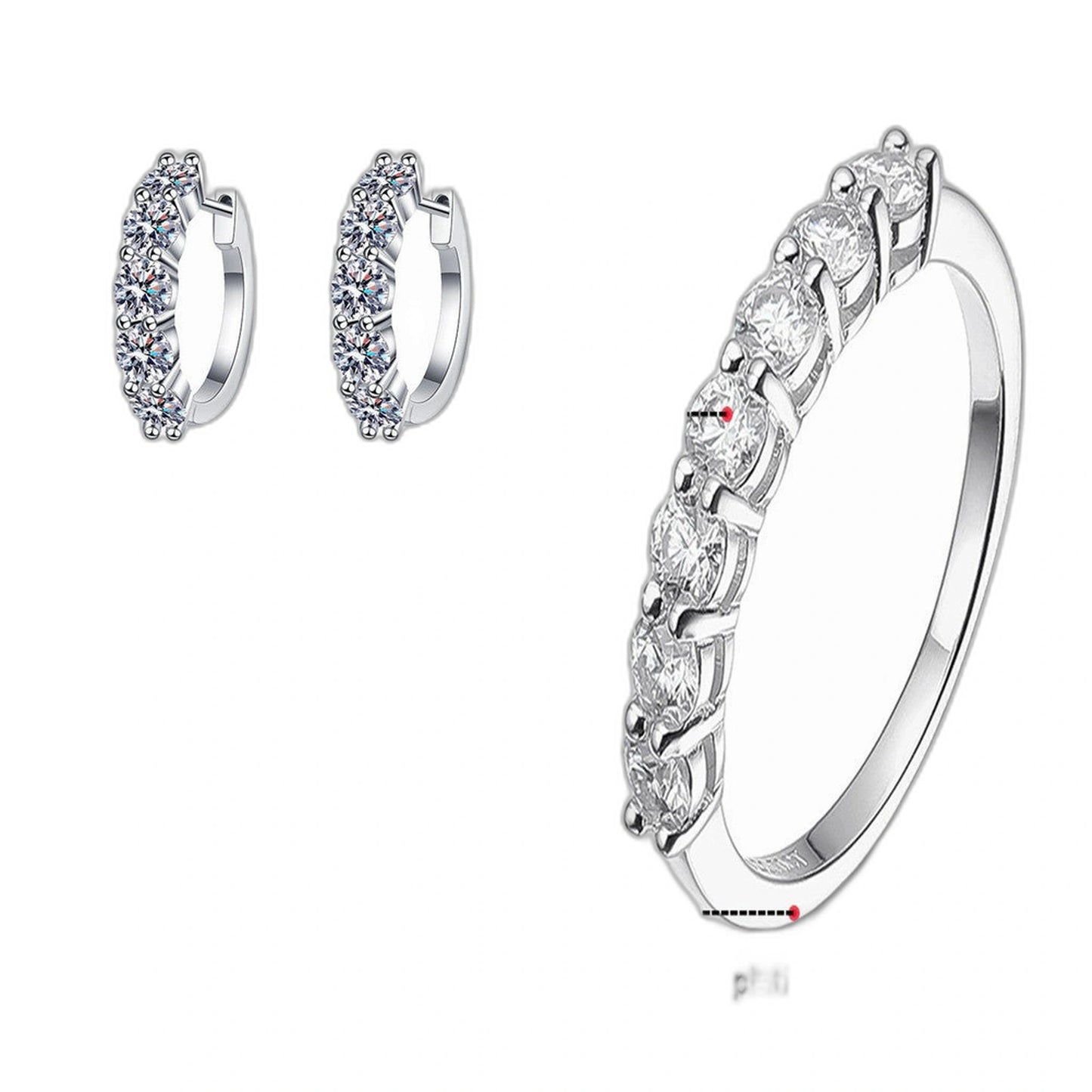 4.5 Karat Moissanite Suit Sterling Silver Jewelry Suit