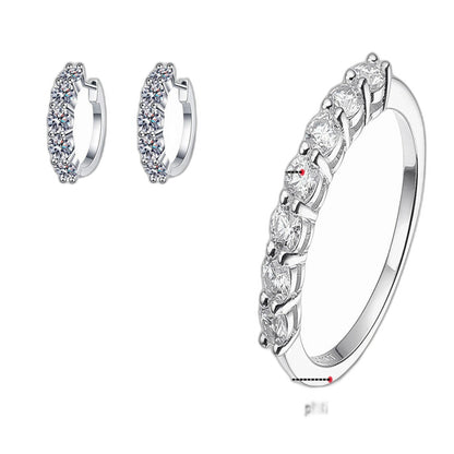 4.5 Karat Moissanite Suit Sterling Silver Jewelry Suit
