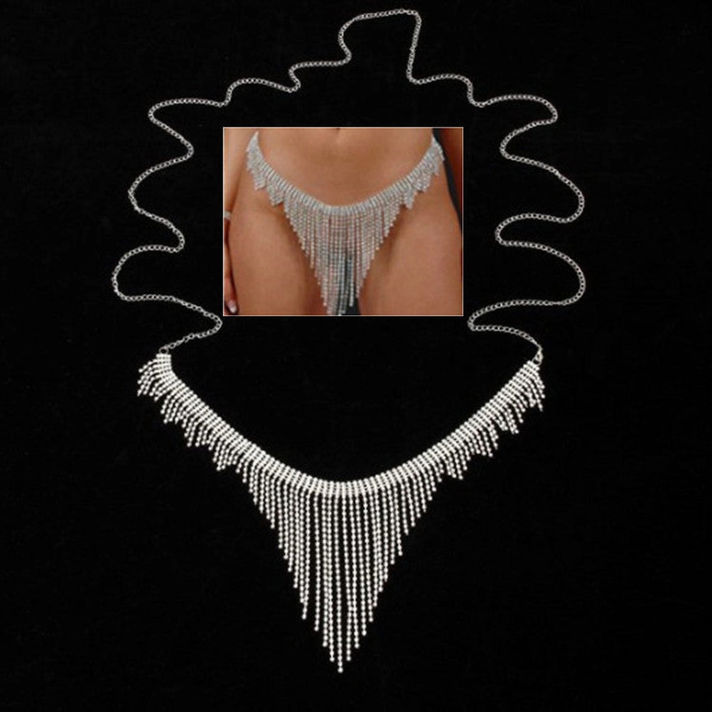 Fashion Belly Rhinestone Crystal Waist Chain