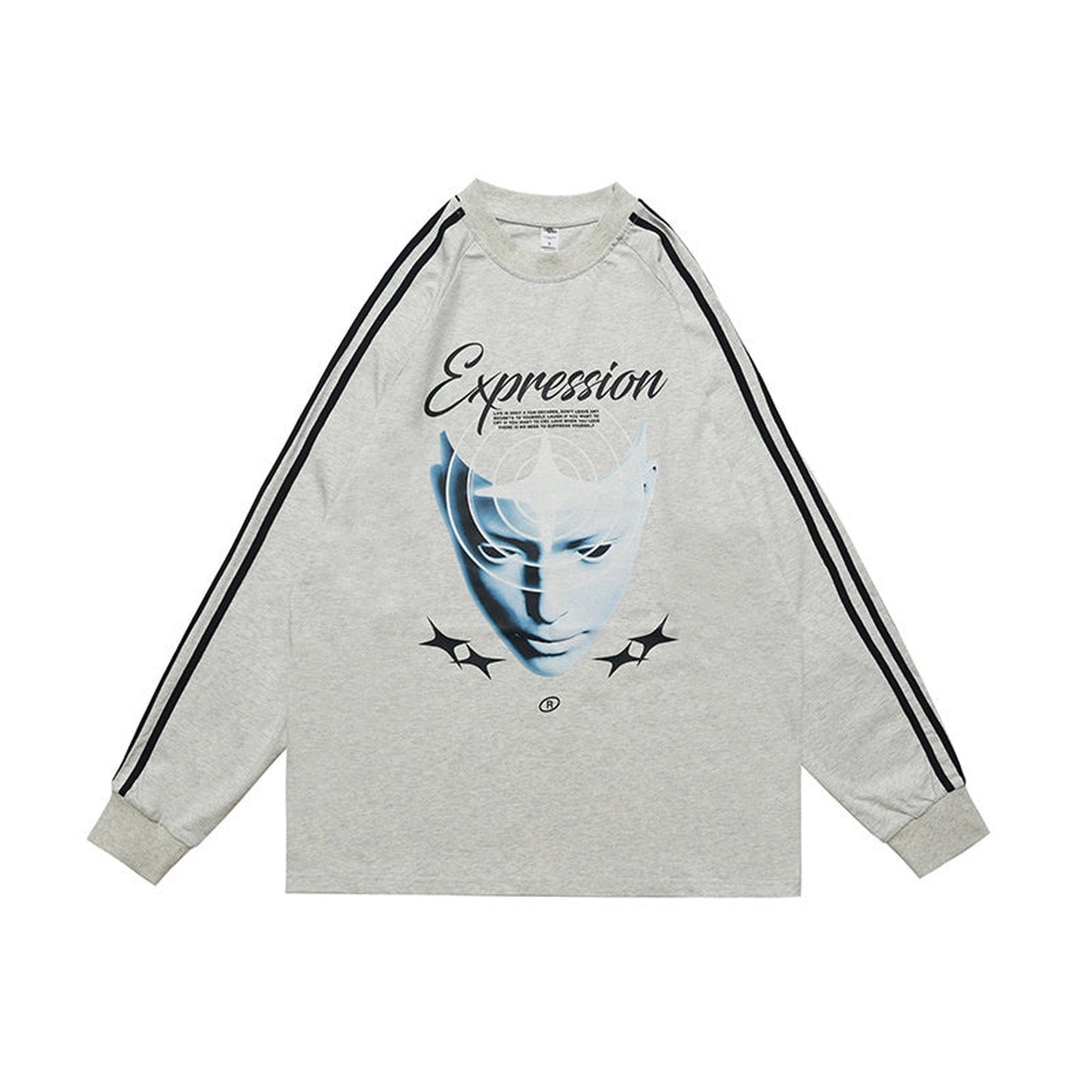 Heavy Pure Cotton Portrait Letter Printed Loose Long Sleeves