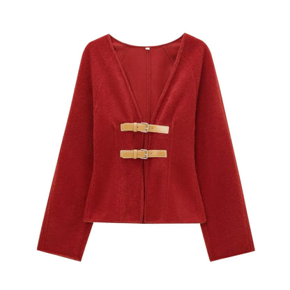 Fashionable Women's New Soft Coat With Strap