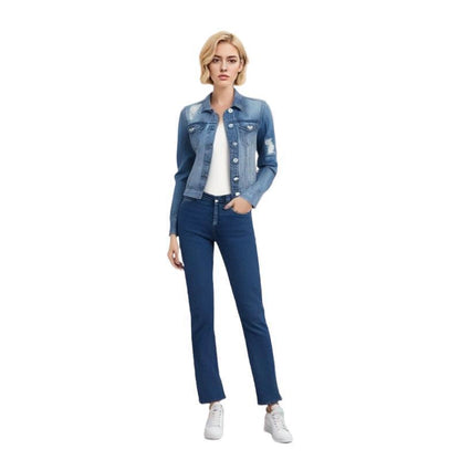 European And American Hole Lining Short Sleeve Women Women's Cowboy Coat