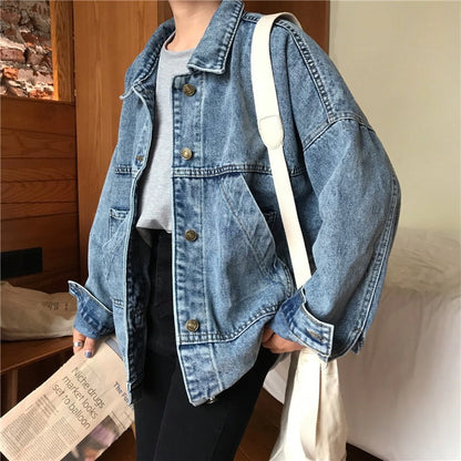 All-matching Graceful Small Loose Slimming Retro Women's Denim Jacket