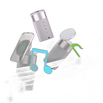 3 In 1 Multi-Function IPhone And AirPods Wireless Charger Portable Bluetooth Speaker With Touch Lamp For Home And Office