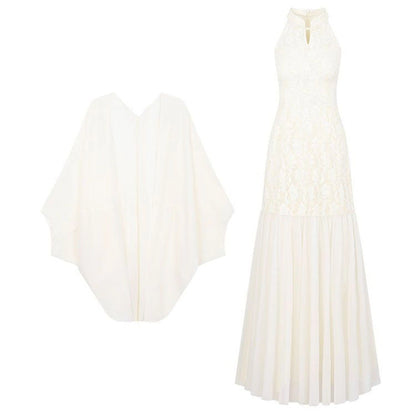 New Chinese Gentle Temperament Jacquard Sleeveless Halter Dress